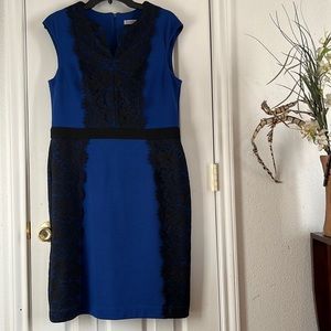 Blue & Black dress with lace accents